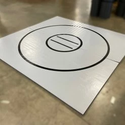 AK Athletic Equipment Clearance 10' X 10' X 1 3/8" Roll-Up Wrestling Mat Grey With Black Circles Martial Arts