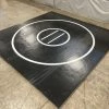 AK Athletic Equipment Clearance Wrestling Mat 10' X 10' Black With White Circles Martial Arts