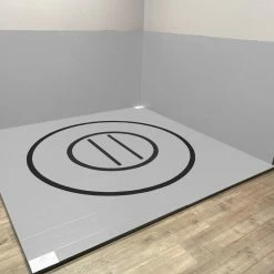 AK Athletic Equipment Instant Wrestling Room 8' X 8' Wrestling Mat And Removable Roll Up Wall Pads Package