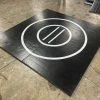 AK Athletic Equipment Martial Arts Clearance 93" X 92" X 1 3/8" Roll-Up Wrestling Mat Black With White Circles