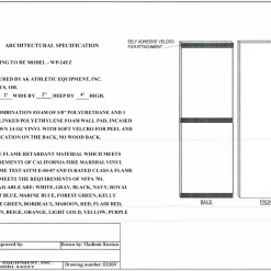 AK Athletic Equipment Easy Stick Wall Pads 4' Tall X 2' Wide