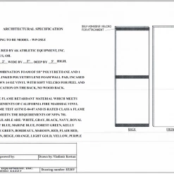 AK Athletic Equipment Wall Padding Easy Stick Wall Pads - 5' Tall X 2' Wide