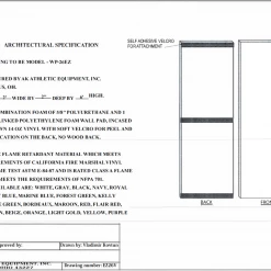 AK Athletic Equipment Easy Stick Wall Pads - 6' Tall X 2' Wide