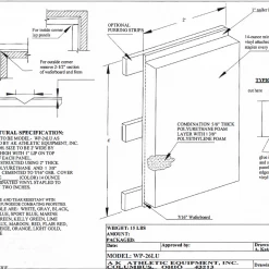 AK Athletic Equipment Custom Wood Backed Gym Wall Padding Panels 2' X 4'