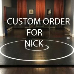 AK Athletic Equipment Custom 13' X 13' X 1 3/8" Roll-Up Wrestling Mat With Digitally Printed 10' X 10' Logo Wrestling Mats