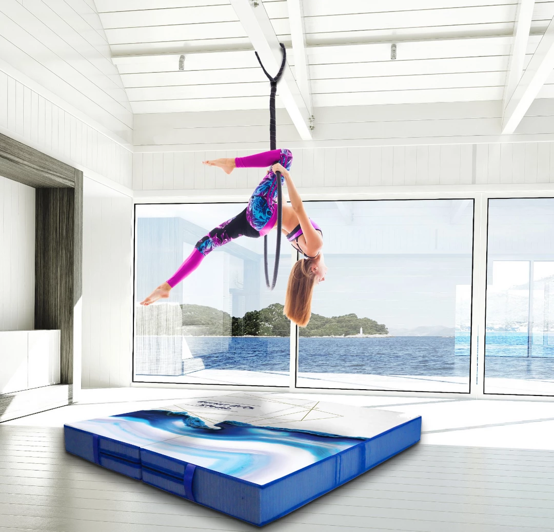 AK Athletic Equipment Aerial Arts Bi-Fold Landing Mat 6' X 6' X 8" Landing Mats 15 AK Athletic Equipment Aerial Arts Bi-Fold Landing Mat 6' X 6' X 8" Landing Mats