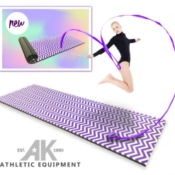 AK Athletic Equipment Folding Mats Quick Ship Roll Up Chevron Zigzag 4' X 8' X 1 3/8" Advanced Level Gymnastics Mat