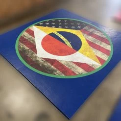 AK Athletic Equipment Martial Arts Clearance 8' X 8' X 1 3/8" Roll-Up Wrestling Mat Logo Flaw