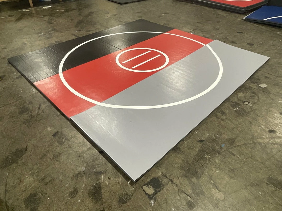 AK Athletic Equipment Wrestling Mats CLEARANCE 12' X 12' X Ultra Shock Roll Up Wrestling Mat Red, Black, And Grey 1 AK Athletic Equipment Wrestling Mats CLEARANCE 12' X 12' X Ultra Shock Roll Up Wrestling Mat Red, Black, And Grey