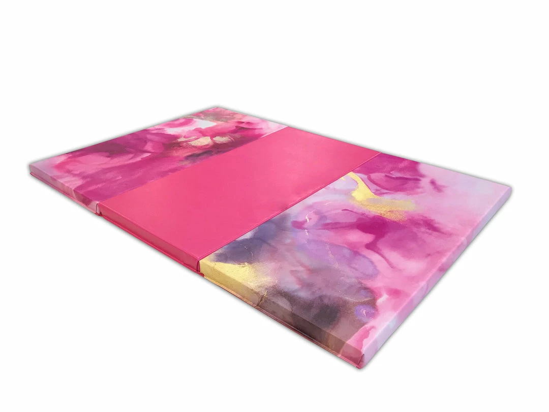 AK Athletic Equipment Watercolor 4' X 6' X 2" Intermediate Level Folding Gymnastics Mat