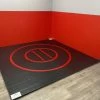 AK Athletic Equipment Instant Wrestling Room 8' X 8' Wrestling Mat And Removable Roll Up Wall Pads Package