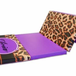 AK Athletic Equipment Leopard Print Monogram 4' X 8' Folding Gymnastics Mat