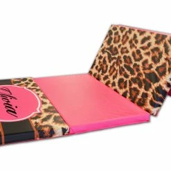 AK Athletic Equipment Leopard Print Monogram 4' X 8' Folding Gymnastics Mat