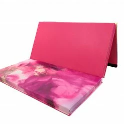 AK Athletic Equipment Pink Watercolor 4' X 6' X 2" Intermediate Level Folding Gymnastics Mat