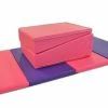 AK Athletic Equipment 4' X 8' X 2" Pink Purple Gymnastics Folding Mat And Pink Incline Combo Folding Mats