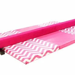 AK Athletic Equipment Chevron Print Gymnastics Balance Beam And Folding Mat Combo Package Balance Beams