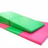 AK Athletic Equipment Folding Mats 4' X 8' X 2" Pink Green Gymnastics Folding Mat And Green Incline Combo