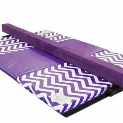 AK Athletic Equipment Chevron Print Gymnastics Balance Beam And Folding Mat Combo Package Balance Beams