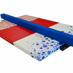 AK Athletic Equipment Balance Beams Stars And Stripes Gymnastics Balance Beam And Folding Mat Combo Package