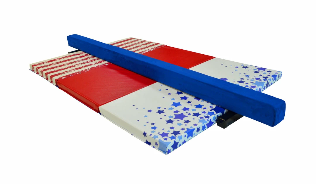 AK Athletic Equipment Balance Beams Stars And Stripes Gymnastics Balance Beam And Folding Mat Combo Package 1 AK Athletic Equipment Balance Beams Stars And Stripes Gymnastics Balance Beam And Folding Mat Combo Package