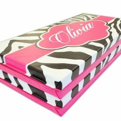 AK Athletic Equipment Folding Mats Buy Together And Save! Pink Zebra Print Monogram 4' X 8' Mat And Folding Incline Mat