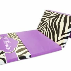 AK Athletic Equipment Zebra Print Monogram 4' X 8' Folding Gymnastics Mat Folding Mats